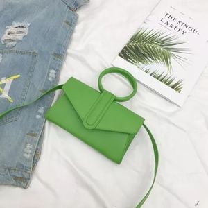 Colorful Round Handle Small Crossbody Bag Purse Lime Green